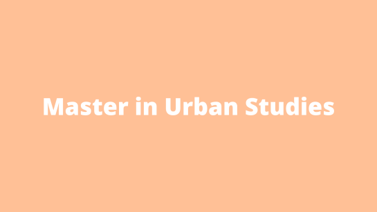 Master in Urban Studies